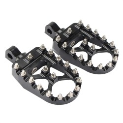 RP0440-1111 Offroad Foot Pegs Wide Footrest Pedals Golden Spike 360 Rotating Chopper Bobber for Harley Davidson Sportster Softail Touring