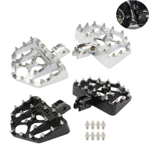 RP0440-1118 Motorcycle Front Floorboards MX Offroad Foot Pegs Wide Fat Footrest Pedals for Harley Softail Models 2018-Later