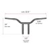 RP9910-1014 14" MX T-Bar Handlebar for All Harley-Davidson FLST, FXST, Sportster XL, DYNA, LOWRIDER, 48 Sportster, including Throttle-by-wire models