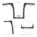 RP9910-2002 12" Devil APE Bars Handlebar for Harley Sportster XL 1200 883 Dyna Softail Touring Road Glide Road King Models