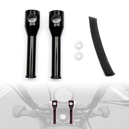 RP9920-1031 1.25" Mount Handlebar Risers Height:8" for Harley Dyna Softail Touring