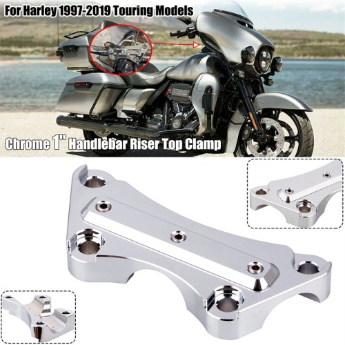 RP9920-1059C 1 Inch Handlebar Risers Top Clamp for Harley Touring 1997-2023