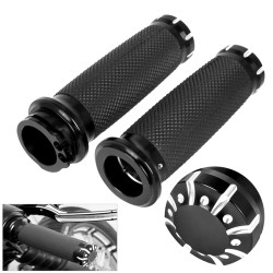 RP9930-2045 CNC 1" 25mm Edge Cut Handlebar Hand grips for Harley V-Rod VRSC Models 2002-2017 Sportster XL Models 1996-2022
