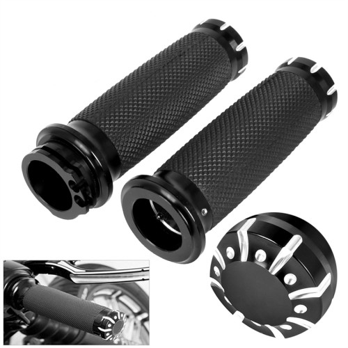 RP9930-2045 CNC 1" 25mm Edge Cut Handlebar Hand grips for Harley V-Rod VRSC Models 2002-2017 Sportster XL Models 1996-2022