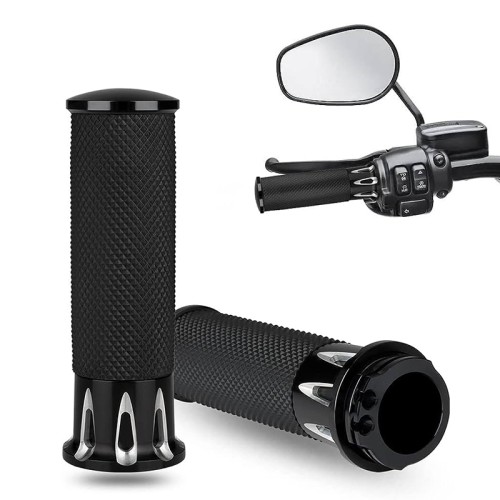 RP9930-2046 Fusion Series Grips Deep Cut Handlebar Grips for Harley V-Rod VRSC Sportster XL XR Touring Dyna Softail Models