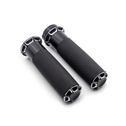 RP9930-2048B 1" Handlebar Beveled Fusion Hand Grips for Harley Sportster 883 1200 Touring Dyna Softail