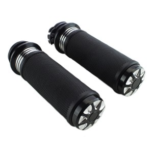 RP9930-2049B 1" 25mm CNC Edge Cut Handlebar Hand grips for Harley Sportster 883 1200 Touring Dyna Softail