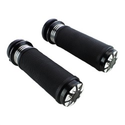 RP9930-2050B 1" Black Electric Burst Hand Grips for Harley Softail Slim Fat Boy Touring FLHX Street Electra Glide Burst
