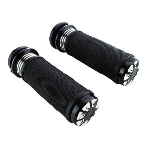 RP9930-2050B 1" Black Electric Burst Hand Grips for Harley Softail Slim Fat Boy Touring FLHX Street Electra Glide Burst