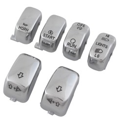 RP9940-4009C 6PCS Control Switch Button Cap Kit for Harley Softail Classic Deluxe