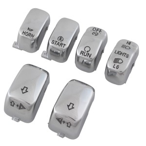 RP9940-4009C 6PCS Control Switch Button Cap Kit for Harley Softail Classic Deluxe