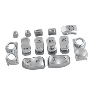 RP9940-4016C 13 PCS Control Switch Button Cap Kit for Harley Electra Glide FLHT, Street Glide FLHX, Ultra Limited FLHTK 2014-2024