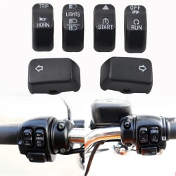 RP9940-4019 6 PCS Control Switch Button Cap Kit for Harley 14-later XL 12-17 Dyna (except 16-17 FXDLS) and 11-15 Softail models