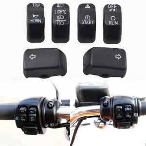 RP9940-4019 6 PCS Control Switch Button Cap Kit for Harley 14-later XL 12-17 Dyna (except 16-17 FXDLS) and 11-15 Softail models