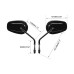 RP9980-1052 Rear Side Mirror for Harley models 1982-later