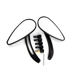 RP9980-1056B Aluminum Rear Side Mirror with M8 or M10 adapter for Harley models 1982-later