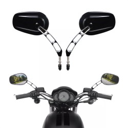 RP9980-1074 Aluminum Rear CNC Deep Cut Side Mirror for Harley Models 1982-later