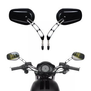 RP9980-1074 Aluminum Rear CNC Deep Cut Side Mirror for Harley Models 1982-later