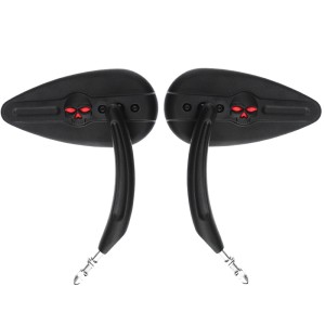RP9980-1086B Skeleton Skull Rear Side Mirror for Harley Dyna Electra Glide Fatboy Iron 883 Road Glide Sportster 883 1200 Softail