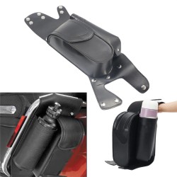 RP5500-5008B Motorcycle PU Leather Left Saddlebag Guard Bag For Harley Touring Electra Glide 1996-2013