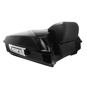 RP5510-1015 Painted Razor Tour Pak Pack PAINT Black/Chrome locks Backrest For Harley Road King, Road Glide, Street Glide, Electra Glide Standard, and select CVO Models 2014-Later