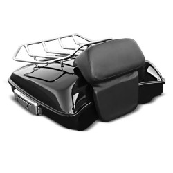 RP5510-1028BC Painted Razor Tour Pak Pack with Chrome locks Backrest&Luggage Rack For Harley Road King, Road Glide, Street Glide, Electra Glide Standard, and select CVO Models 2014-Later