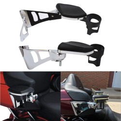 RP5516-1007 Motorcycle Adjustable Rear Passenger Arm Rests W/Drink Holder For Harley Touring Models 2014-2024