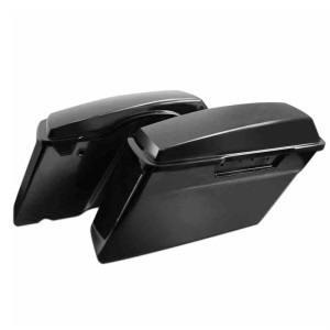 RP5530-1001 No Streached Complete Black Hard Saddlebags No Locks ，Painted For Harley Touring Models 1993-2013