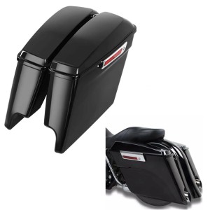 RP5530-1002 No Streached Complete Black Hard Saddlebags Trunk w/Lid Latch Kit Full set Black Latches For Harley Touring Models 1993-2013