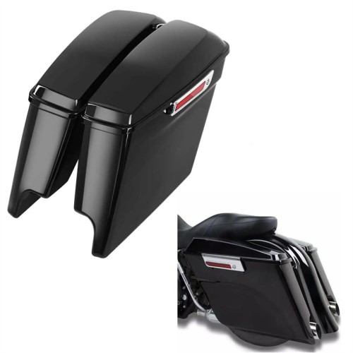 RP5530-1002 No Streached Complete Black Hard Saddlebags Trunk w/Lid Latch Kit Full set Black Latches For Harley Touring Models 1993-2013