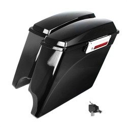 RP5530-1004 Streached Complete Black Hard Saddlebags Full set Black Latches For Harley Touring Models 1993-2013
