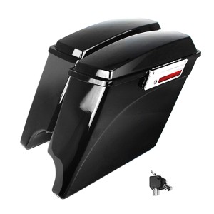 RP5530-1004 Streached Complete Black Hard Saddlebags Full set Black Latches For Harley Touring Models 1993-2013