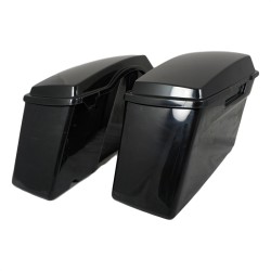 RP5530-1005B No Streached Fat Ass Black Hard Saddlebags Full Set 40% more space than 5530-1002B Painted No Locks For Harley Touring Models 1993-2013