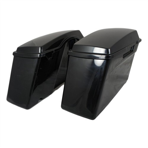 RP5530-1005B No Streached Fat Ass Black Hard Saddlebags Full Set 40% more space than 5530-1002B Painted No Locks For Harley Touring Models 1993-2013