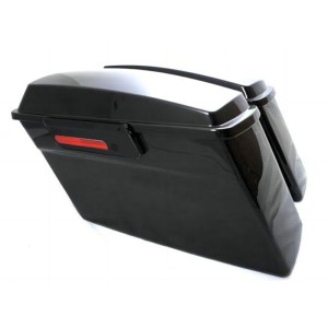 RP5530-1006 No Streached Fat Ass Black Hard Saddlebags Full Set Black Latches 40% more space than 5530-1002B For Harley Touring Models 1993-2013