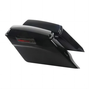 RP5530-1009 Streached Extended with cut Angled Complete Black Hard Saddlebags Full set Black Latches For Harley Touring Models 1993-2013
