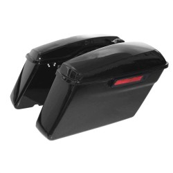 RP5530-1012 No Streached Complete Black Hard Saddle bags with Single 6*9 Slope saddlebag lids Full set Black Latches For Harley Touring Models 1993-2013