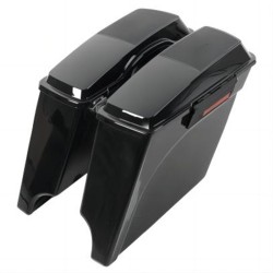 RP5530-1014 No Streached Complete Black Hard Saddle bags with Single 6*9 Slope saddlebag lids Full set Black Latches For Harley Touring Models 1993-2013
