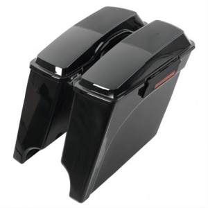 RP5530-1014 No Streached Complete Black Hard Saddle bags with Single 6*9 Slope saddlebag lids Full set Black Latches For Harley Touring Models 1993-2013