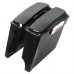 RP5530-1015 Streached Complete Black Hard Saddle bags with Single 6*9 Slope saddlebag lids Full set Black Latches For Harley Touring Models 1993-2013