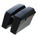 RP5530-1016 No Streached Complete Black Hard Saddle bags with Single 6*9 Slope saddlebag lids Full set Black Latches For Harley Touring Models 1993-2013