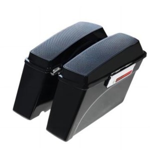 RP5530-1016 No Streached Complete Black Hard Saddle bags with Single 6*9 Slope saddlebag lids Full set Black Latches For Harley Touring Models 1993-2013
