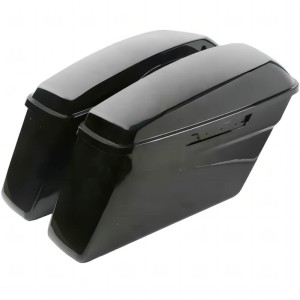 RP5530-1017 No Streached Complete Black Hard Saddlebags No Locks Painted For Harley Touring Models 2014-Later