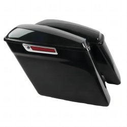RP5530-1020 Vivid Black Streached Complete Black Hard Saddlebags Full set Black Latches For Harley Touring Models 2014-Later
