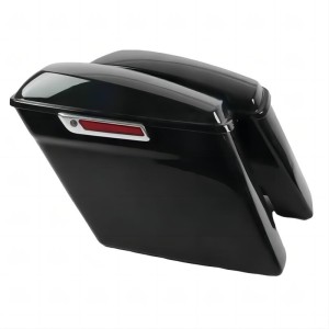 RP5530-1020 Vivid Black Streached Complete Black Hard Saddlebags Full set Black Latches For Harley Touring Models 2014-Later