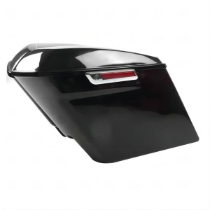 RP5530-1022 Streached Complete Black Hard Saddlebags Full Set Dual Blocked Black Latches For Harley Touring Models 2014-Later