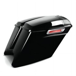 RP5530-1027 No Streached Complete Black Hard Saddle bags with Single 5x7 Slope saddlebag lids Full set With Speakers Full set For Harley Touring Models 2014-Later