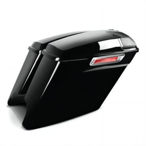 RP5530-1027 No Streached Complete Black Hard Saddle bags with Single 5x7 Slope saddlebag lids Full set With Speakers Full set For Harley Touring Models 2014-Later