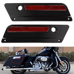 RP5531-1001 Saddle bags Latch Hard Lids Lock Hinges Hardware Cover Color:Black For Harley Touring Models 1993-2013