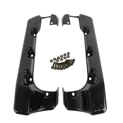 RP5532-1001B Black 4 Hard Saddlebag Extensions Dual Cut For Harley Touring Models 1993-2013